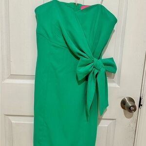 Lilly Pulitzer Strapless Green Dress with Bow